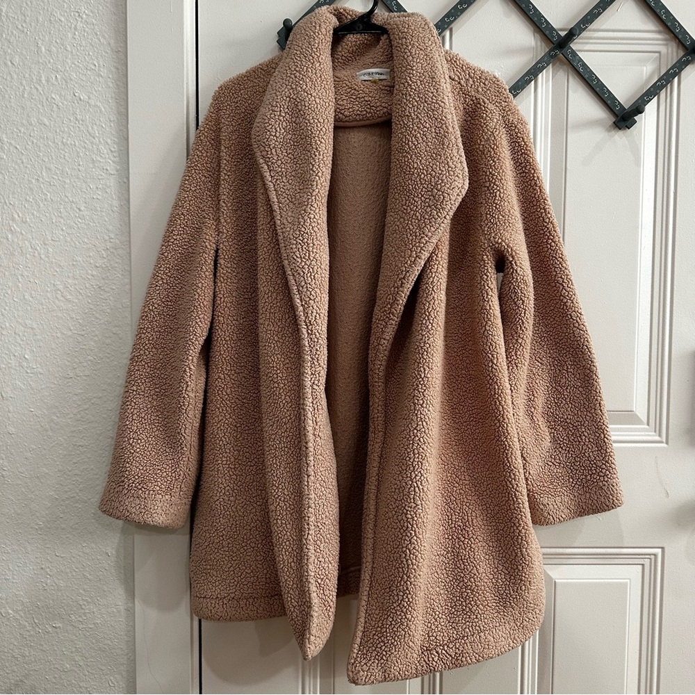 Cozy Calvin Klein Pink Oversized Sherpa Jacket
